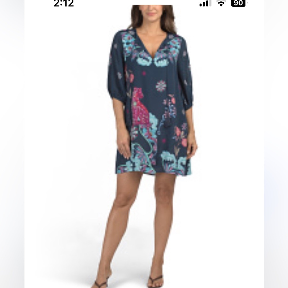 New Johnny Was Jade Dress with Floral Accents size XL silk - Picture 15 of 15